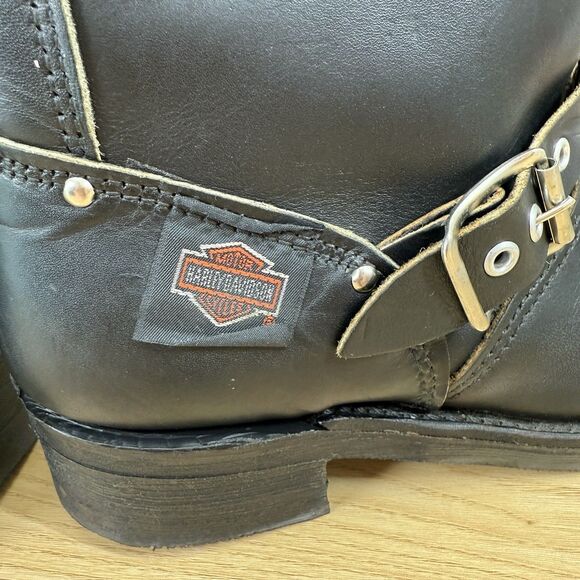Vintage Harley Davidson Riding Boots Mens Size 7 Leather Harness Eagle Steel Toe - Picture 5 of 14